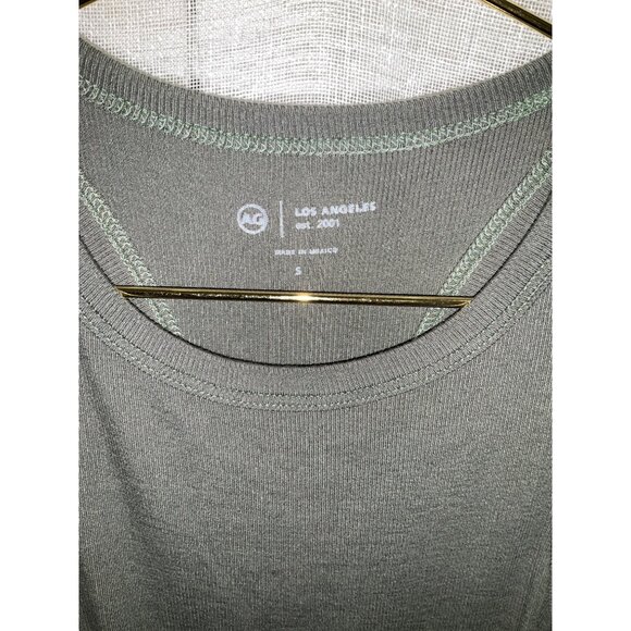 AG Adriano Goldschmied army green ribbed tank top SMALL - Picture 3 of 4